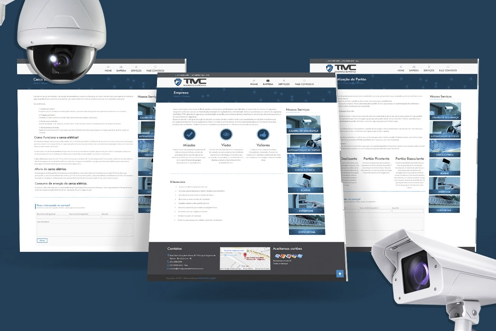 Site - TMC Segurança Eletrônica - Páginas internas